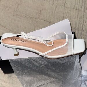 Women's White Heeled Sandals